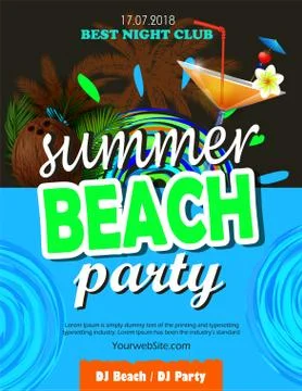 Beach Party Flyer Illustrazione stock