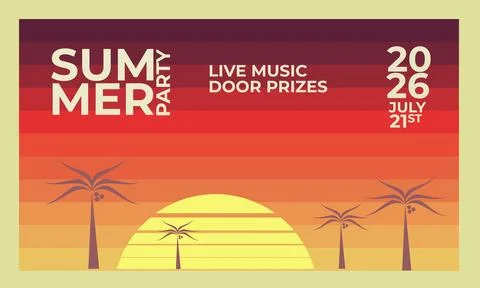 Beach party flyer Stock Illustration