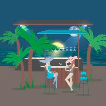 Beach party girl vector Stock Illustration