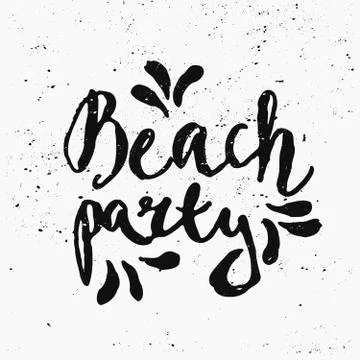 Beach Party Hand Lettered Design Illustrazione stock