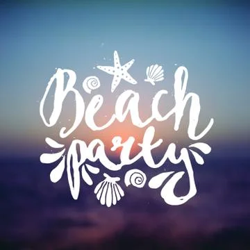 Beach Party Hand Lettered Design Stock Illustration