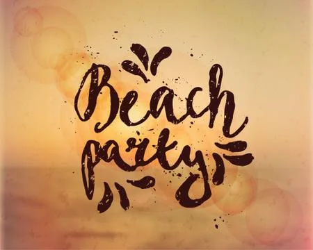 Beach Party Hand Lettered Design Stock Illustration