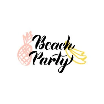 Beach Party Lettering Stock Illustration