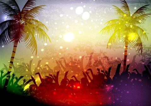 Beach Party Poster - Vector Illustration Stock Illustration
