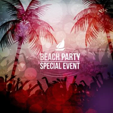 Beach Party Poster - Vector Illustration Stock Illustration