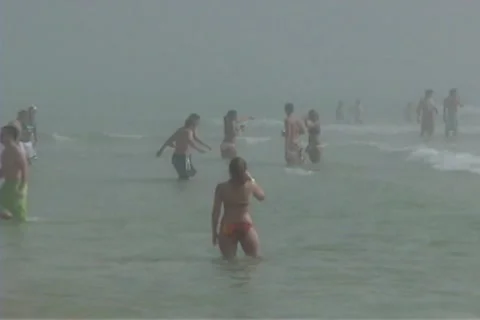 Beach Party Scene from Spring Break Stock Footage 12701049