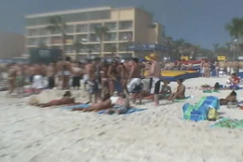 Beach Party from Spring Break Stock Footage 12701060