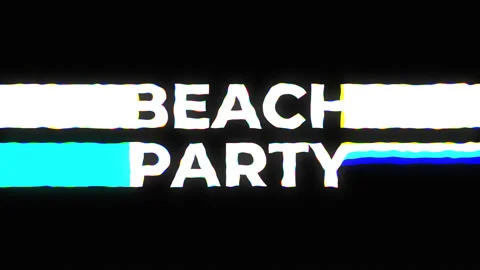 Beach party text. Colorful stretch typography text. Party in retro style. 4k Stock Footage 155382477
