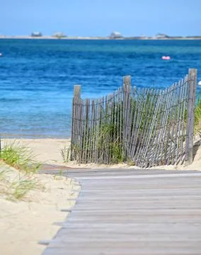 Beach Path at Chatham, Cape Cod on the Atlantic Ocean Stock Photos