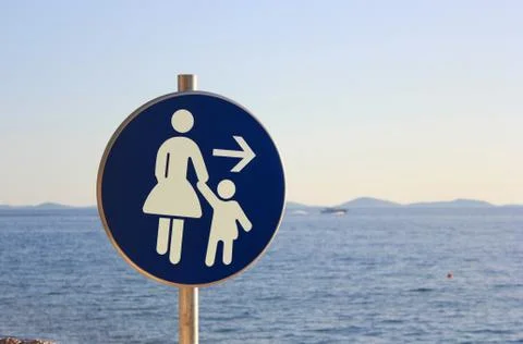 Beach path traffic sign Stock Photos