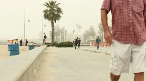 Beach Path Walkers Stock Footage 11442158