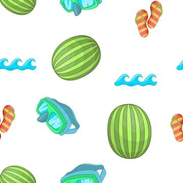Beach pattern, cartoon style Illustrazione stock