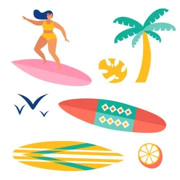 Beach pattern flat illustration design イラスト素材