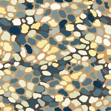 Beach pebbles seamless vector pattern backgrount texture Illustrazione stock