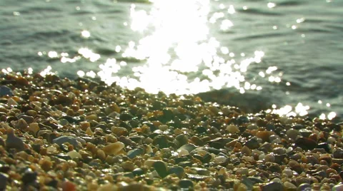 Beach with pebbles. Zoom out. Stock Footage 1008520