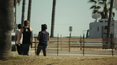 Beach Pedestrians Stock Footage 11441582