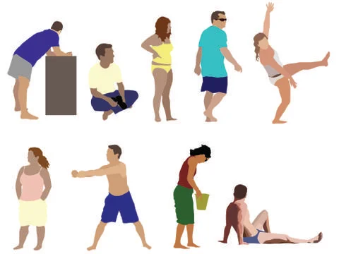 Beach people 2 Stock Illustration