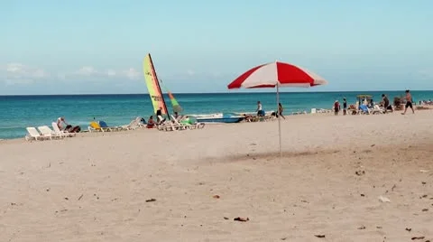 Beach With People Stock Footage