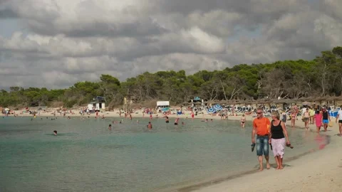 Beach with people Stock Footage 131347084