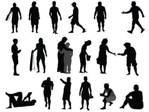 Beach people Stock Illustration