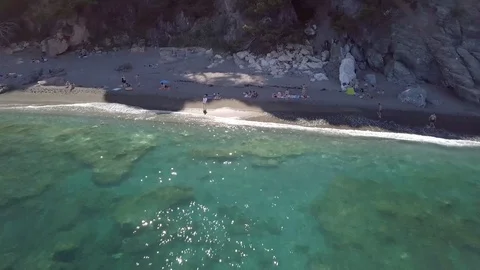 Beach with people. Spain Stock Footage 129562850