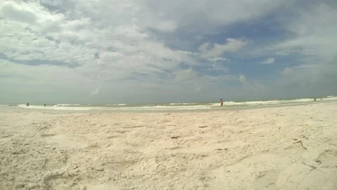 Beach People Walking Clouds And Blue Sky Gulf of Mexico Timelapse Stock Footage 211877621