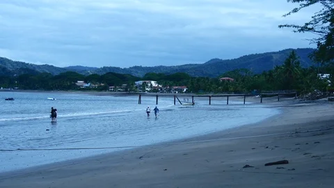 Beach people walking Stock Footage 126551106