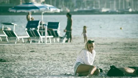 At the beach Foto stock