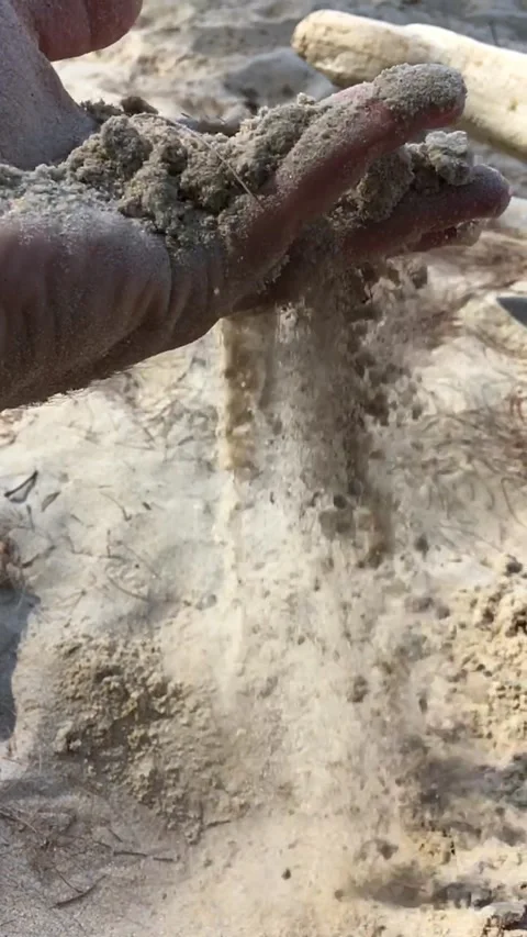 Beach in phuket slow mo hand man Stock Footage 130215662