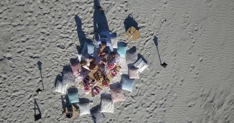 Beach Picnic Stock Footage 125870368