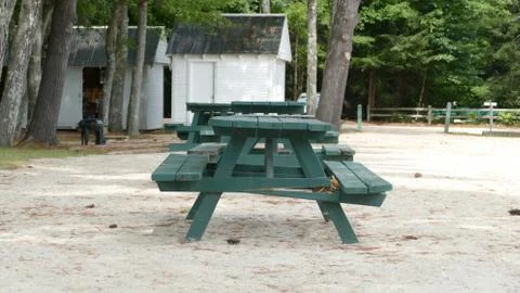 Beach Picnic table Stock Photos