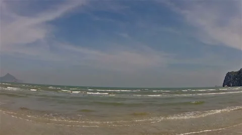Beach in a picturesque bay Stock Footage 50419029