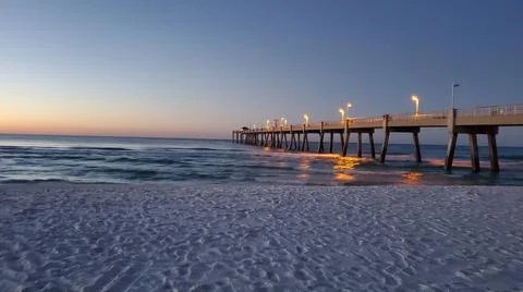 Beach Pier At Dawn Stock Photos