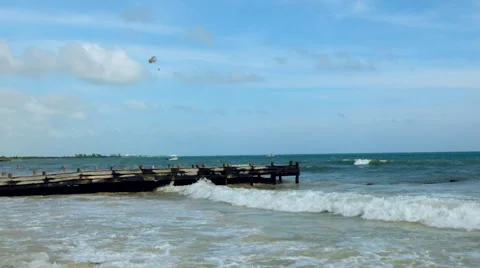 Beach pier Stock Footage 45877778