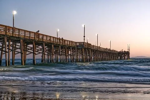 Beach Pier &amp; Soft Sunset Stock Photos