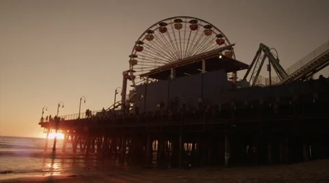Beach Pier Sunset Timelapse Stock-Footage 52085252