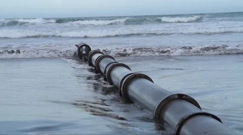Beach pipe broken 5 Video stock 46701154