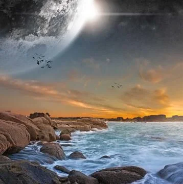 Beach planet landscape Foto stock