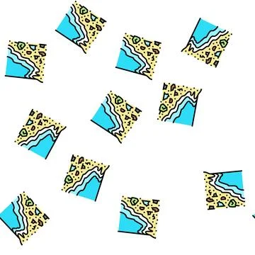 Beach plastic waste vector seamless pattern 스톡 일러스트