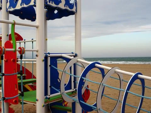 Beach play area Stock Photos