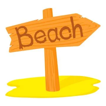 Beach pointer icon, cartoon style Stock Illustration