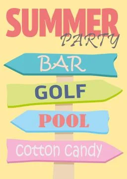 Beach pointers. Index trends for different institutions. The arrow direction. Stock Illustration