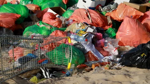 Beach pollution Vídeos de archivo 22533429