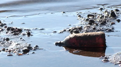 Beach Pollution Stock Footage 47747325