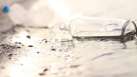 Beach pollution highlights the impact of human activities on nature 스톡 동영상 295283919
