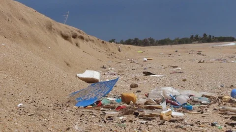 Beach pollution.Environmental pollution. Stock Footage 102582410
