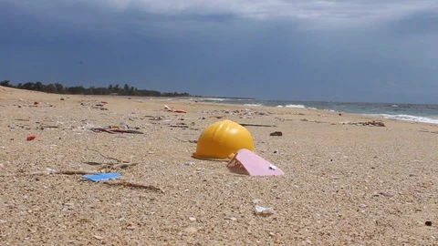 Beach pollution.Environmental pollution. Stock Footage 102583871