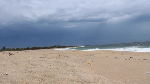 Beach pollution.Environmental pollution. Stock Footage 102586119