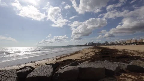 Beach in Portimao Stock Footage 254196181