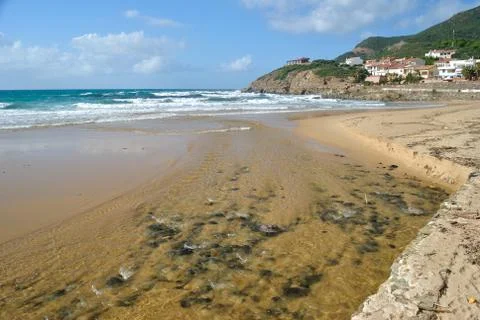 Beach of Portixeddu Stock Photos